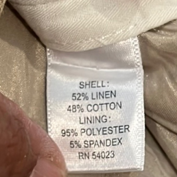 Banana Republic women's Light Tan linen blend straight leg pants size 10 - Picture 15 of 15